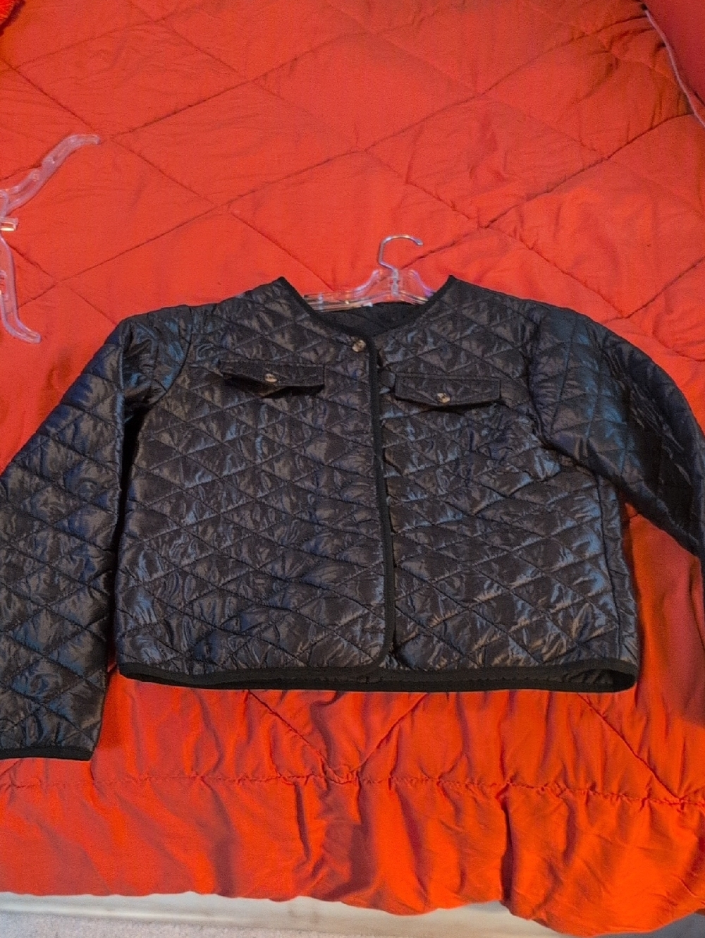Cropped Quilted Black Jacket